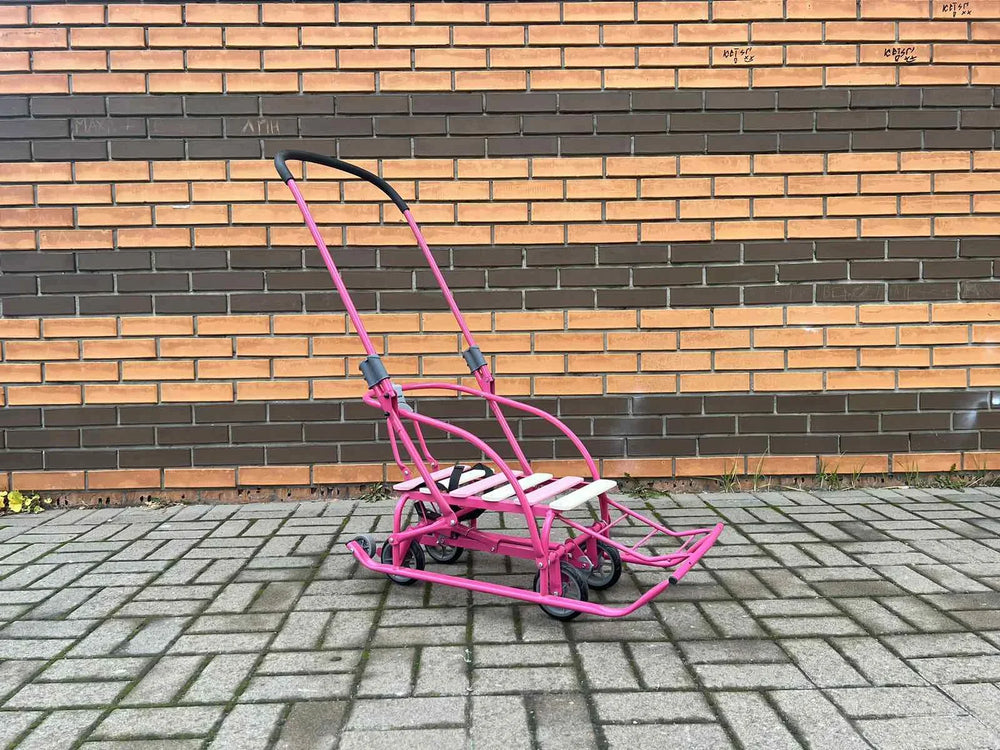 Дитячі санки на колесах Мрія рожеві