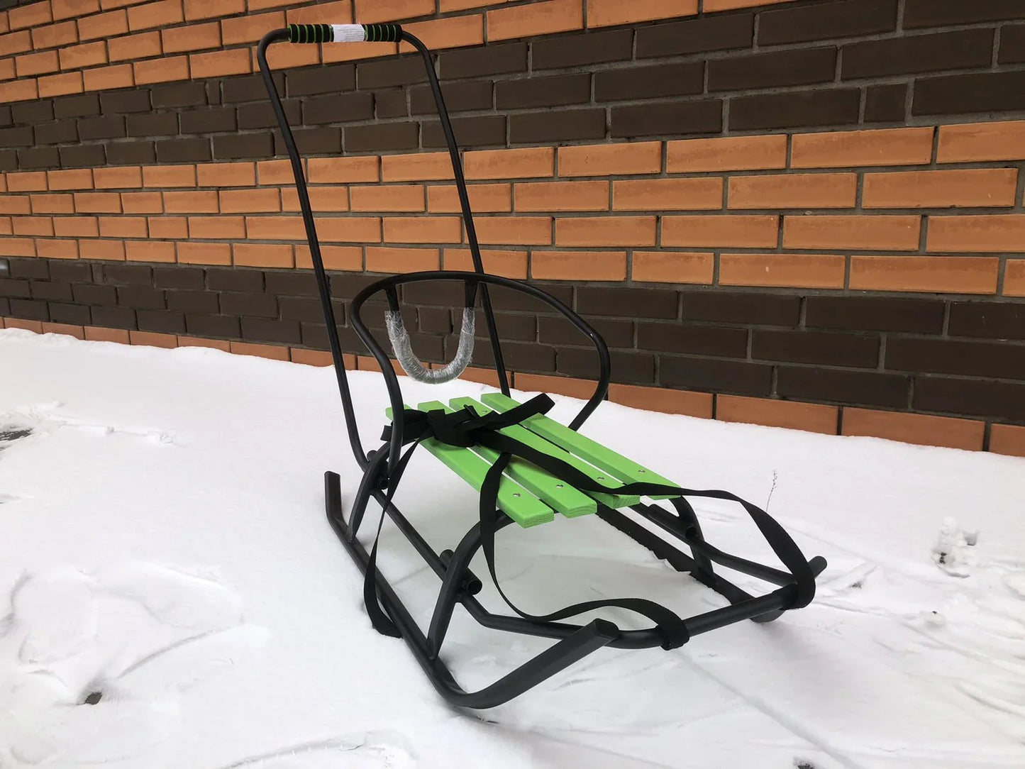 Дитячі санки Витан комета з ручкою-штовхачем чорні