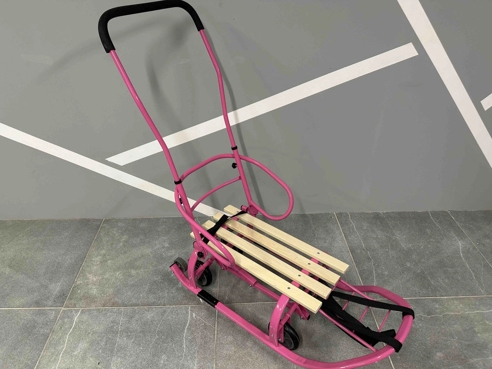 Дитячі санки на колесах Патріот-2 рожеві