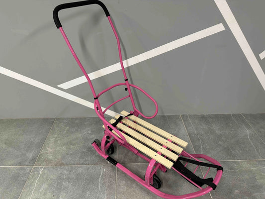 Дитячі санки на колесах Патріот-2 рожеві