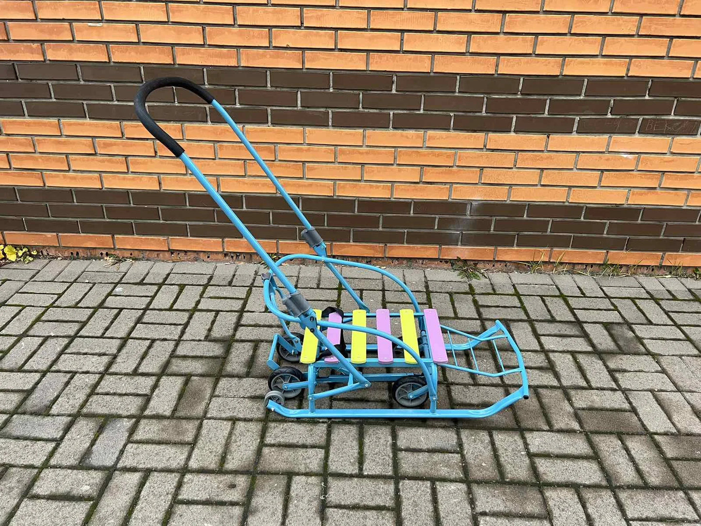 Дитячі санки на колесах Мрія голубі - изображение 5