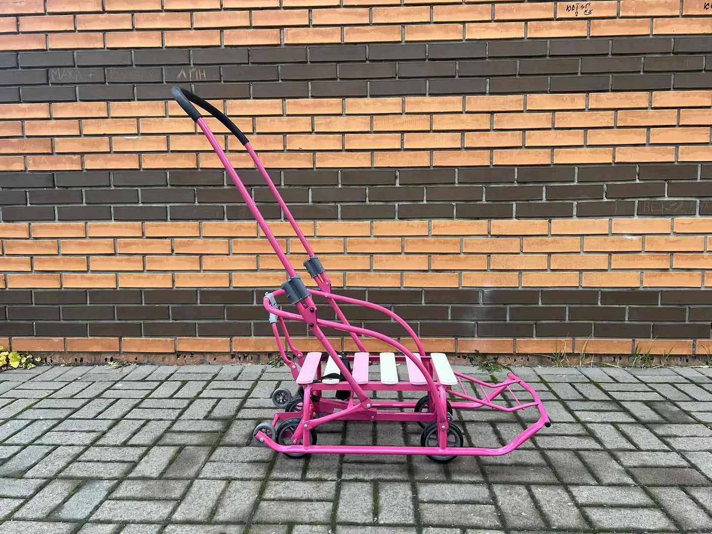 Дитячі санки на колесах Мрія рожеві - изображение 2