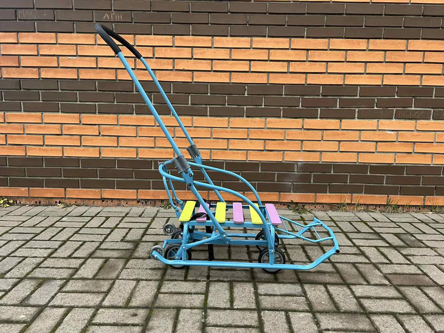 Дитячі санки на колесах Мрія голубі - изображение 3