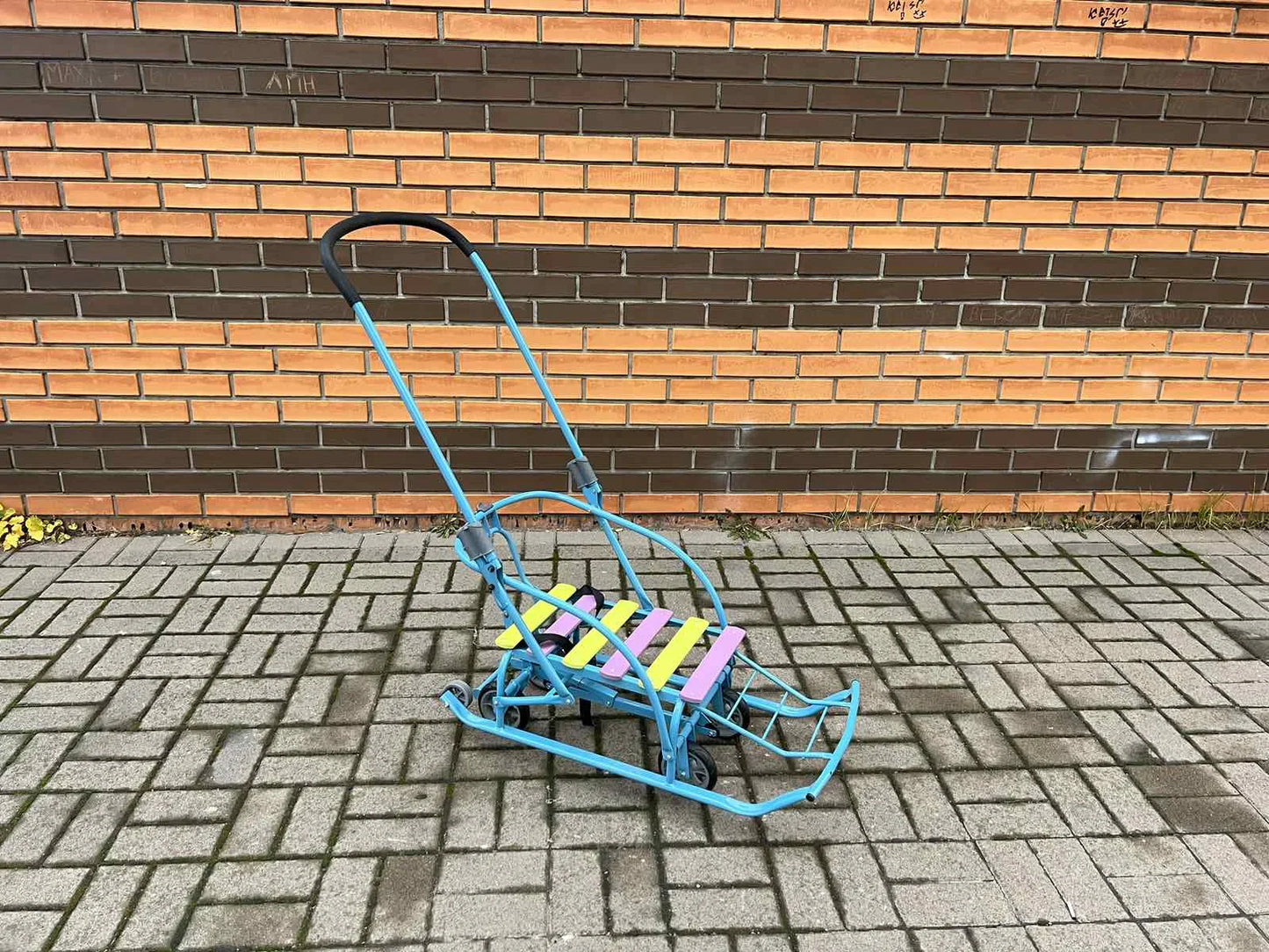 Дитячі санки на колесах Мрія голубі - изображение 2