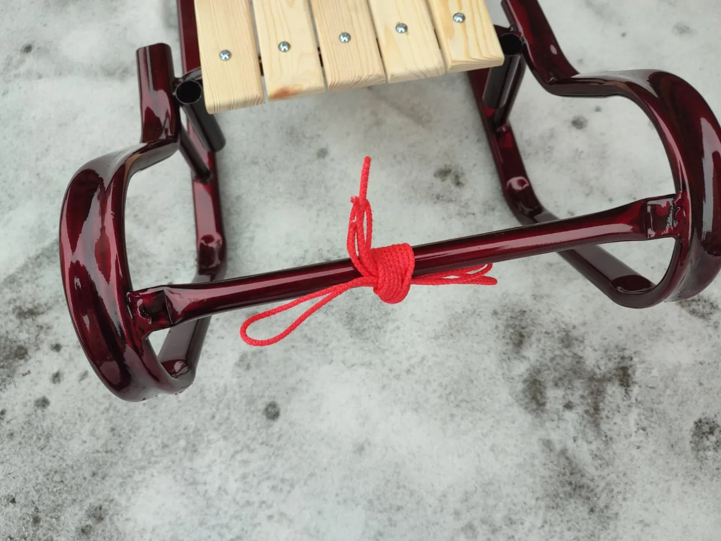 Дитячі санки Королівські люкс з ручкою-штовхачем бордо - изображение 2