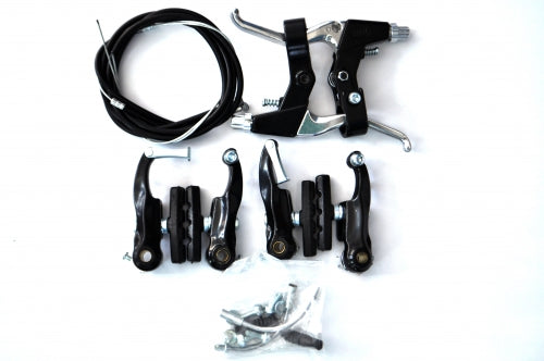 Гальма V-brake Sypo YD-V29 80мм передні та задні, чорні, гальмівні ручки АЛ YD-B05, троси та рубашки (п:800х410мм/з:1400х1100мм)