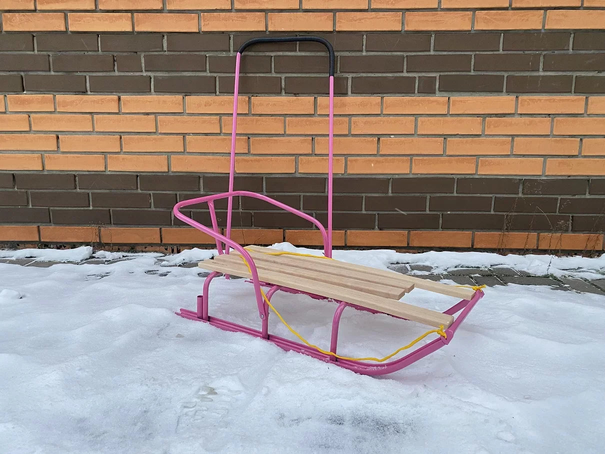 Дитячі санки Водан сд-1 рожеві без ручки-штовхача - изображение 6